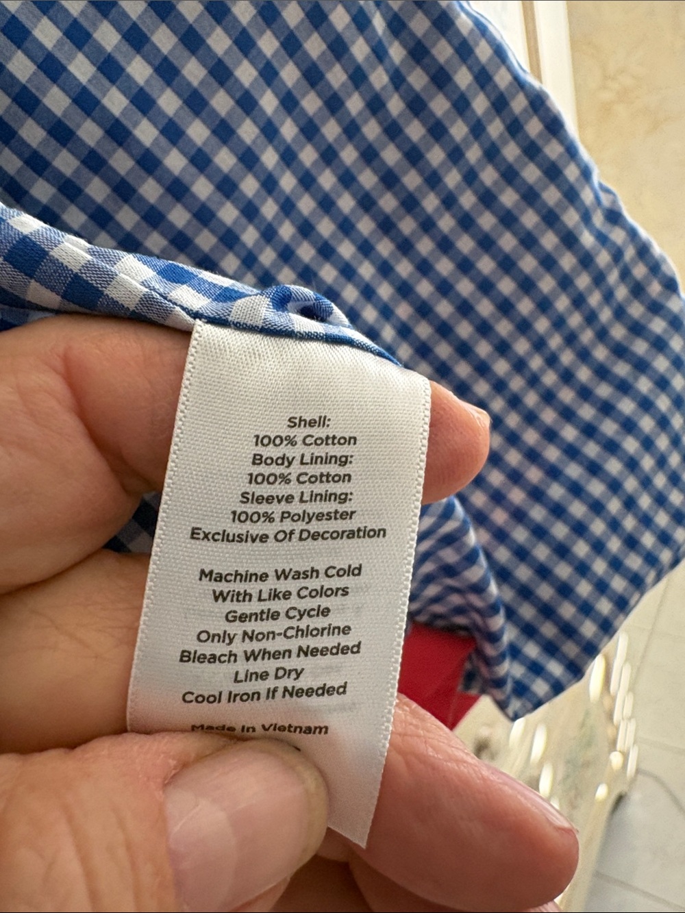 Talbots Rose Colored Hooded Cotton Swing Rain Jacket with Gingham Lining - Picture 10 of 11